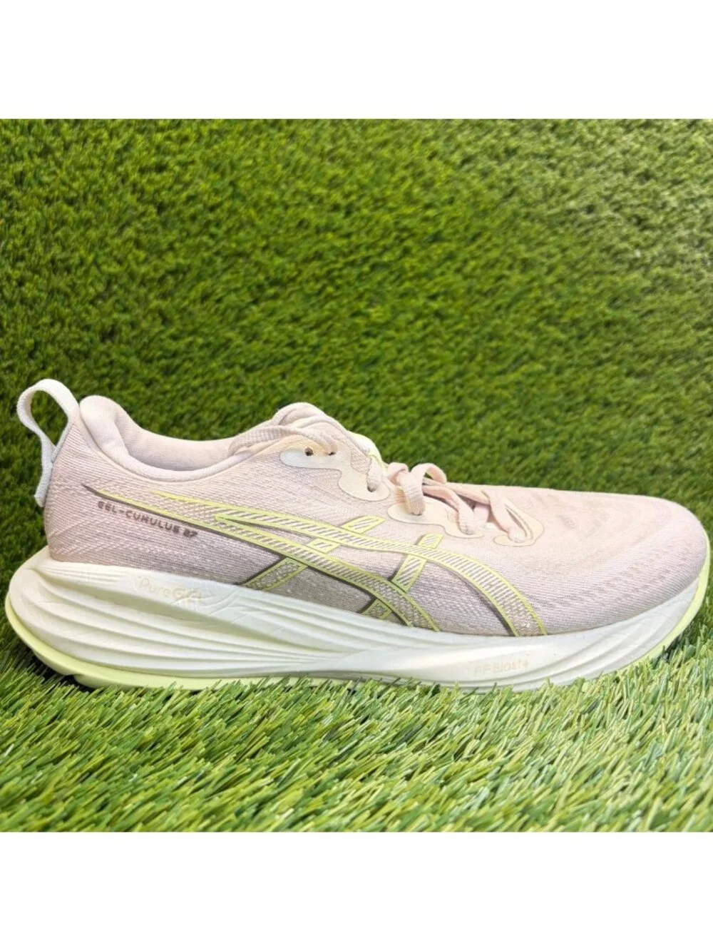 Asics Gel-Cumulus 27 Womens Size 11 Pink Beige Athletic Running Shoes Sneakers